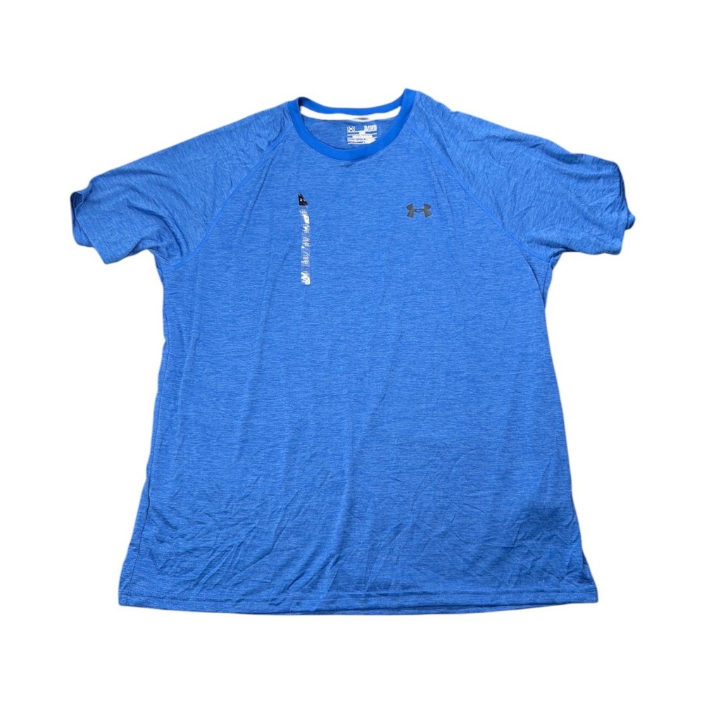 Under Armour HeatGear Loose Fit Training Shirt Blue Heather Mens XL Raglan Tee